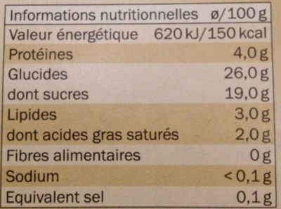 Gâteau de riz sur lit de caramel - Nutrition facts - fr