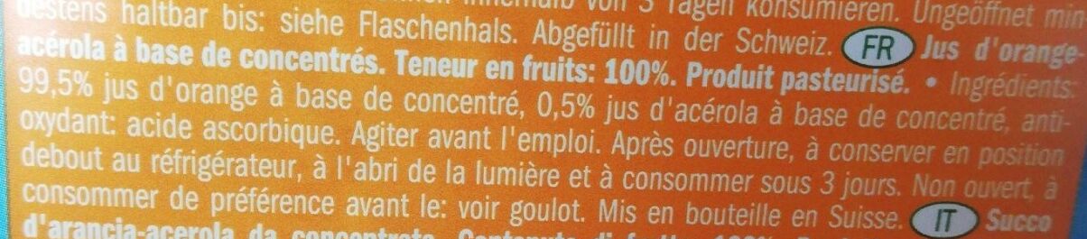 Orange Acerola douce - Ingredienti - fr