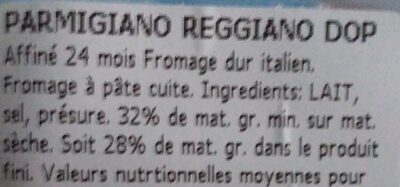 Parmigiano Reggiano - Ingrédients