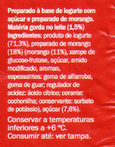 Pack iogurtes pedaços morango - Ingredients - pt