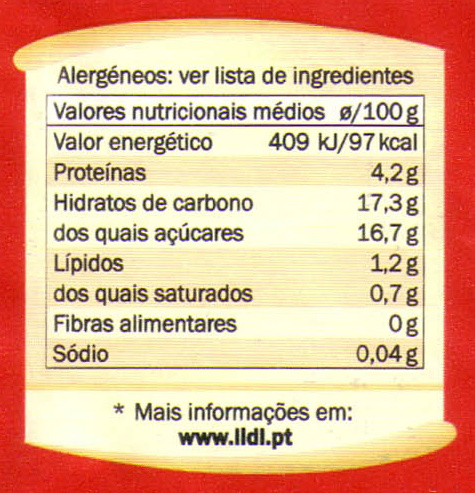 Pack iogurtes pedaços morango - Nutrition facts - pt