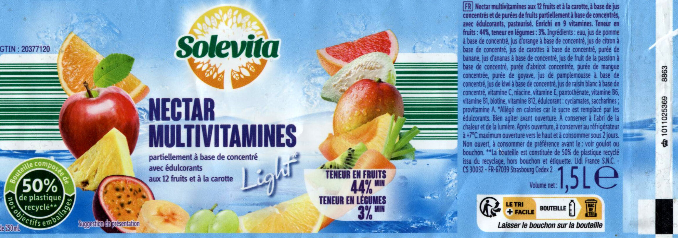 Nectar Multivitamines - Light - Ingredients - fr