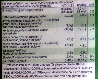 Crowni - Noisette - Nutrition facts - fr