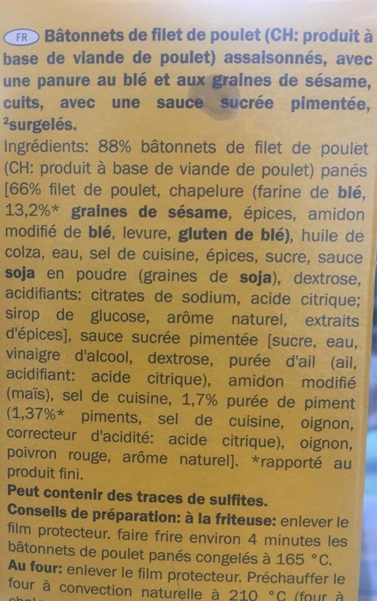 Chicken Dippers in Sesampanade - Ingredienti - fr