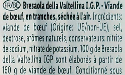Bresaola della valtellina i.g.p. - Ingredienti - fr