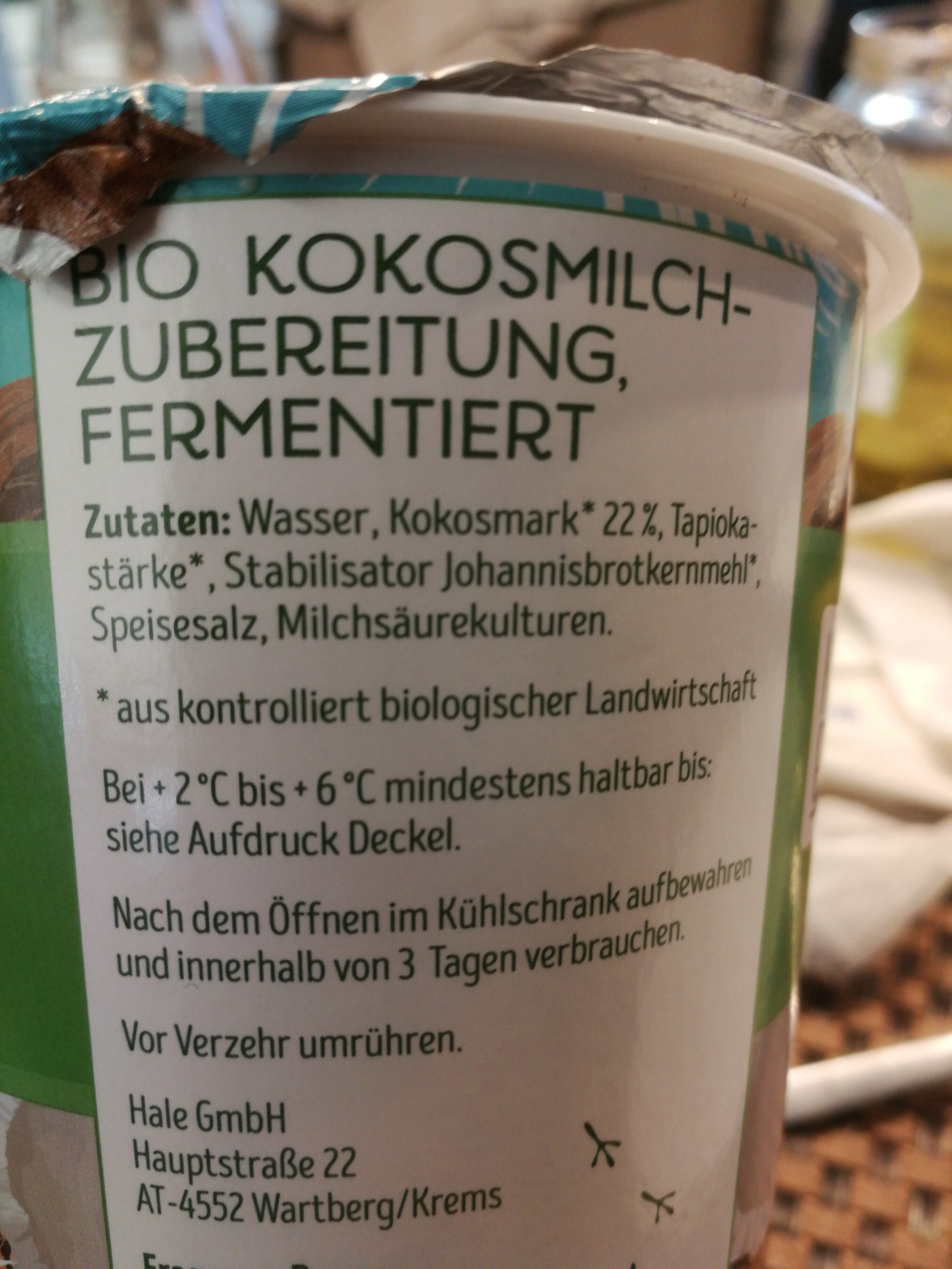 Bio Kokosmilchzubeteitung, fermentiert - Ingredients - de