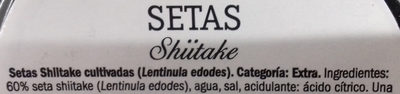 Setas shiitake - Ingredientes