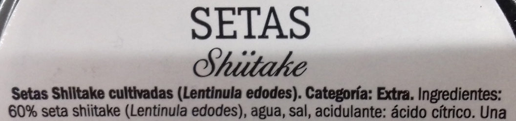 Setas shiitake - Ingredientes