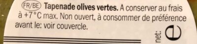 Tapenade d'olives vertes - Ingrédients