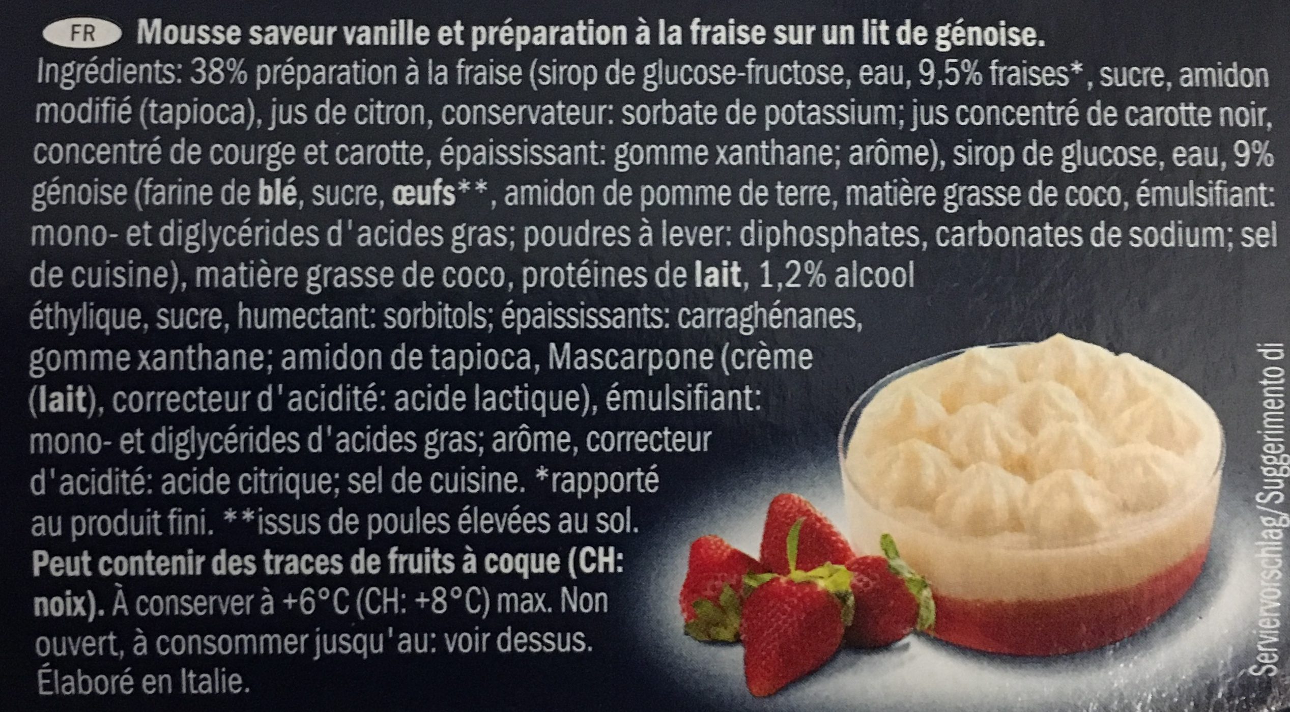 Tiramisu à la fraise - Ingrediënten - fr