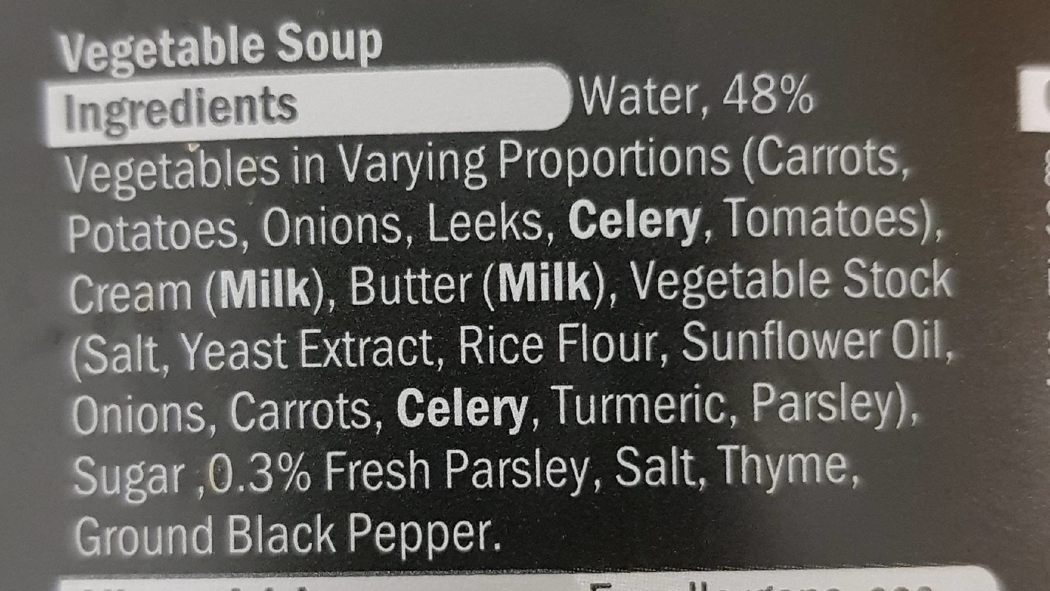 Wholesome vegetable soup - Ingrédients