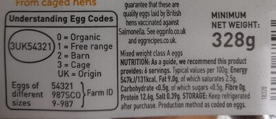Asda Smartprice 6 eggs - Nutrition facts
