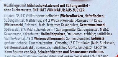 Müsli-Riegel Schoko - Ingredients - de
