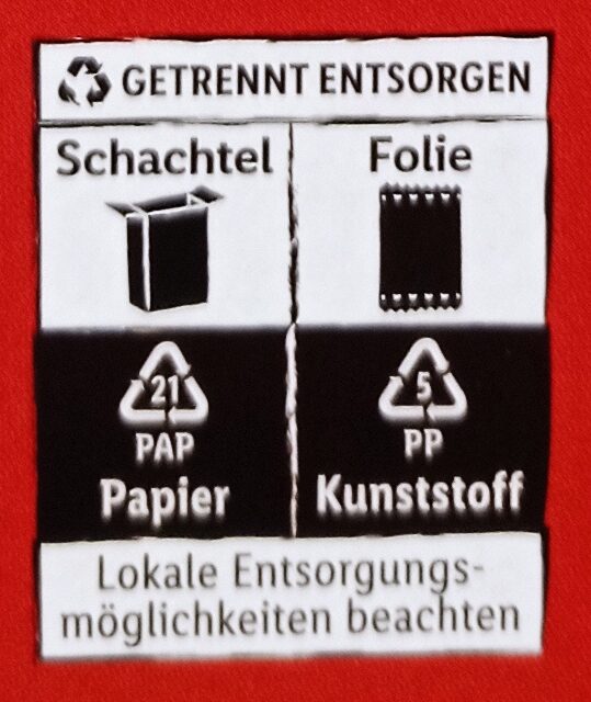 Müsli-Riegel Schoko - Instruction de recyclage et/ou informations d'emballage - de