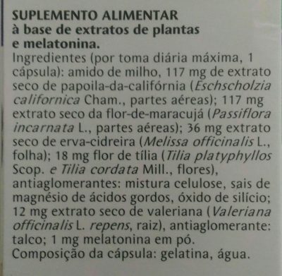 Melatonina - Ingredients - pt