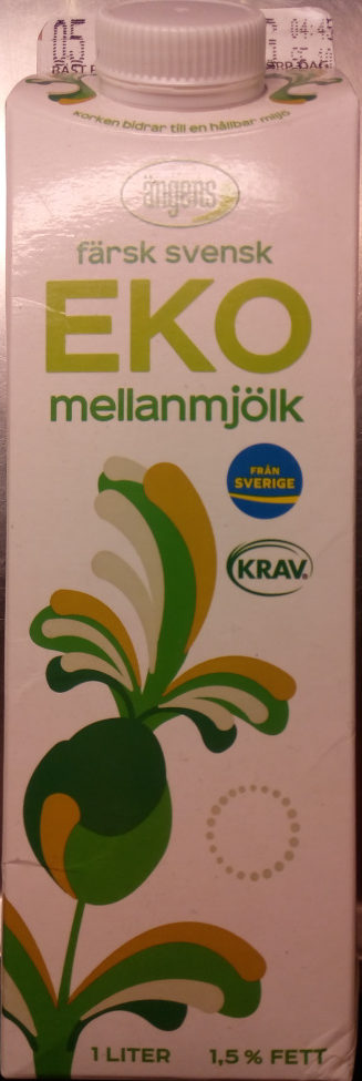 Ängens färsk svensk ekologisk mellanmjölk - Product - sv