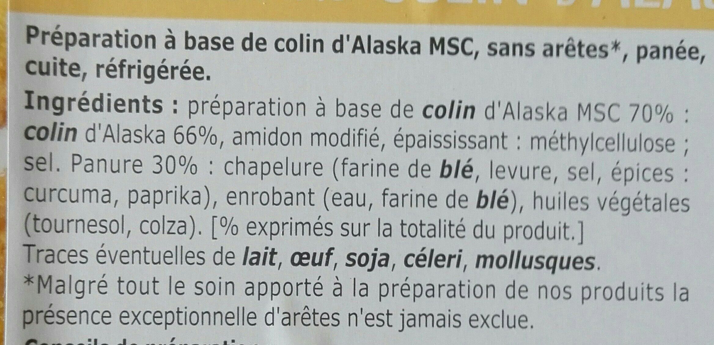 Panés au colin d'Alaska MSC - Ingrediënten - fr