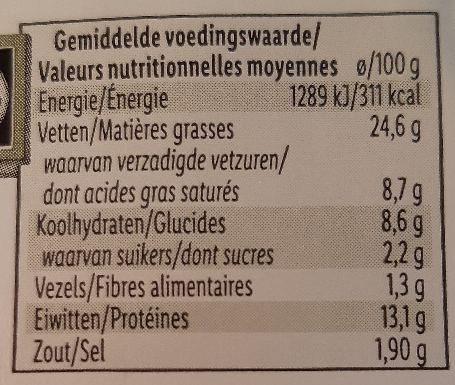 Boulettes de Liège - Nutrition facts - fr