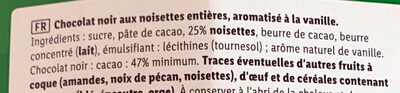 Chocolat noir Noisettes entières - Ingrediënten - fr
