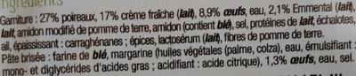 Tartes aux poireaux à la crèmeu fraîche - Ingredients - fr