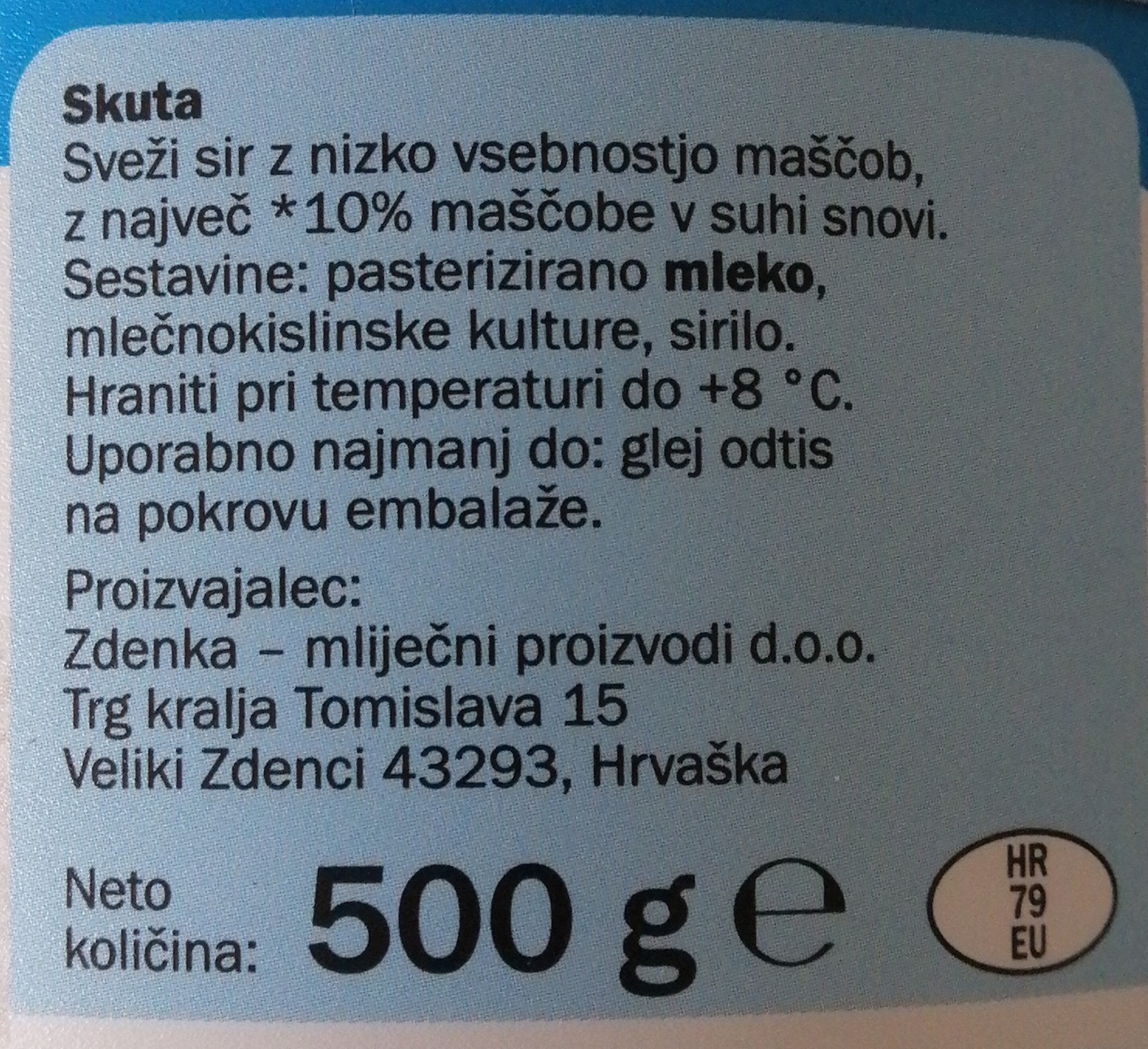 Skuta - Ingredienti - sl
