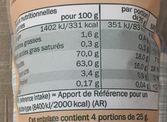 Mélange raisins et baies - Valori nutrizionali - fr