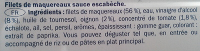 Filets de maquereaux à l'escabèche - المكونات - fr