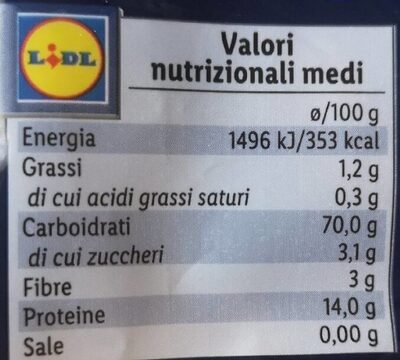 Penne Rigate - Nutrition facts - fr