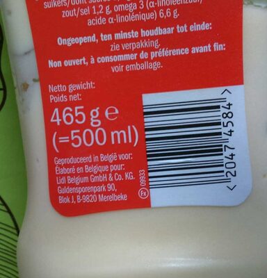 Mayonnaise avec oeuf traditionnelle - Recycling instructions and/or packaging information