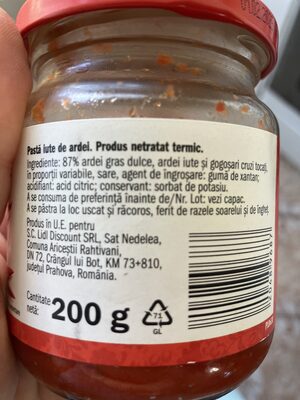 Pasta iute de ardei - Recycling instructions and/or packaging information - ro