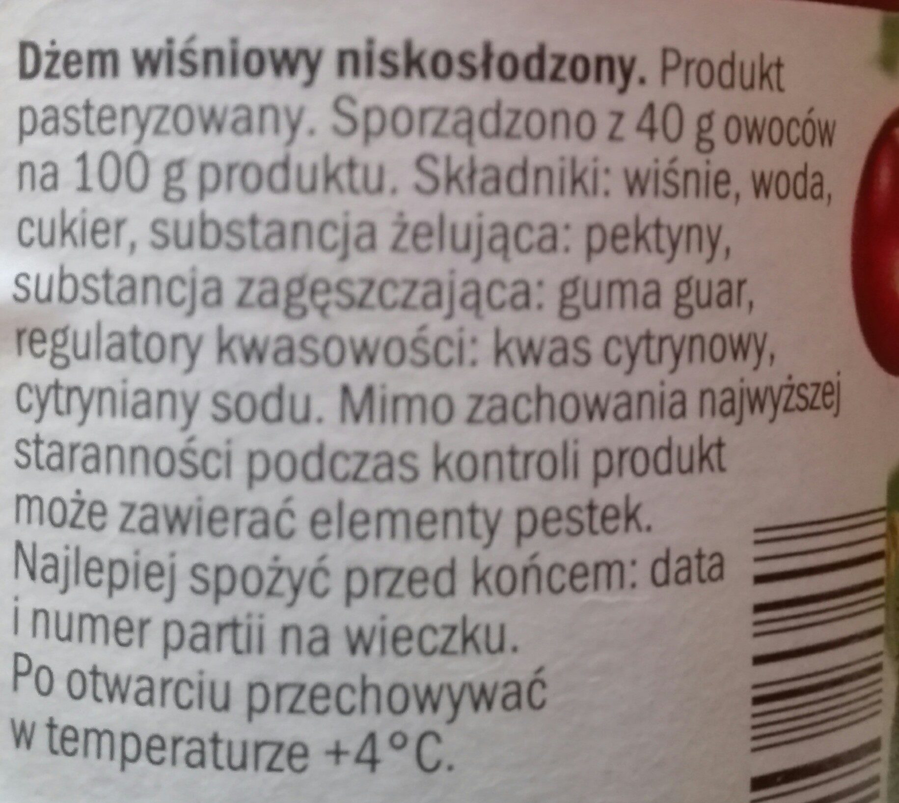 dżem wiśniowy - Zutaten - pl