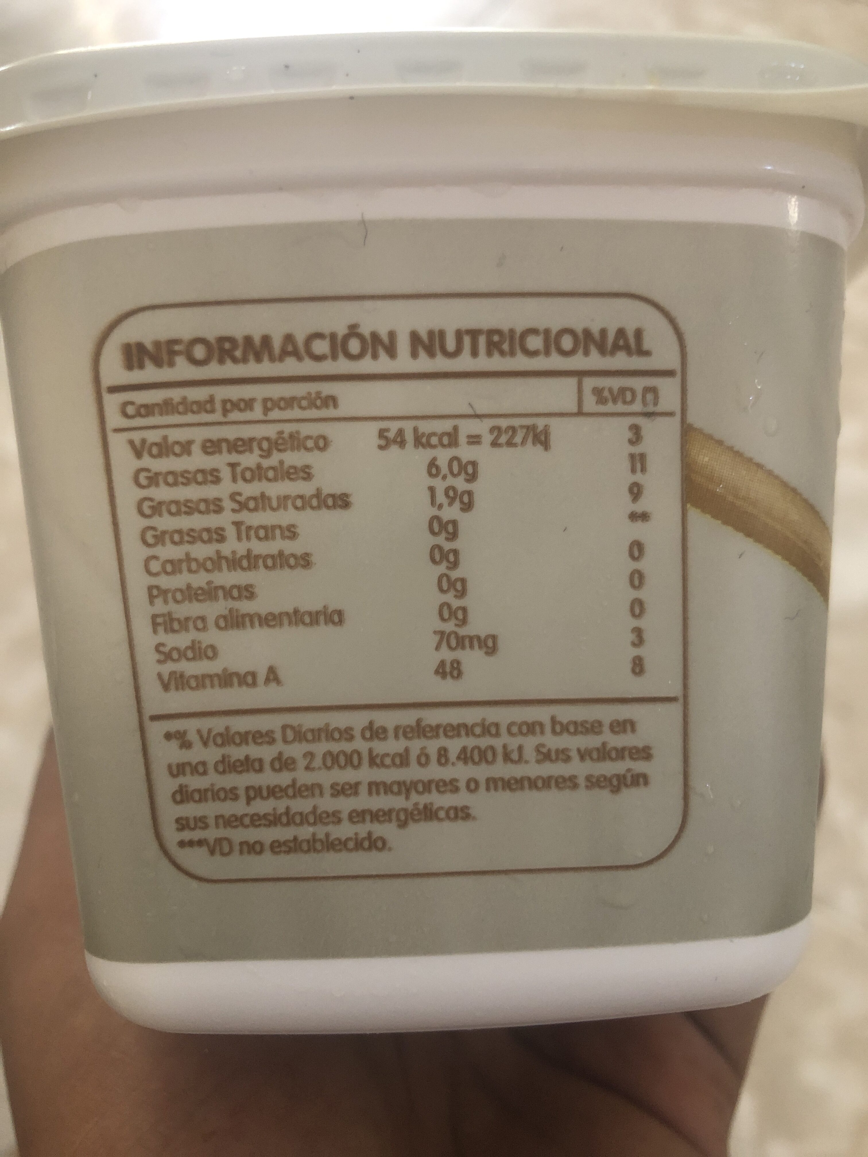 Margarina - Nutrition facts - es