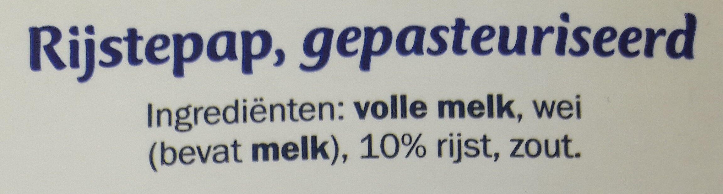 Hollands Rijstepap - Ingredienser - nl