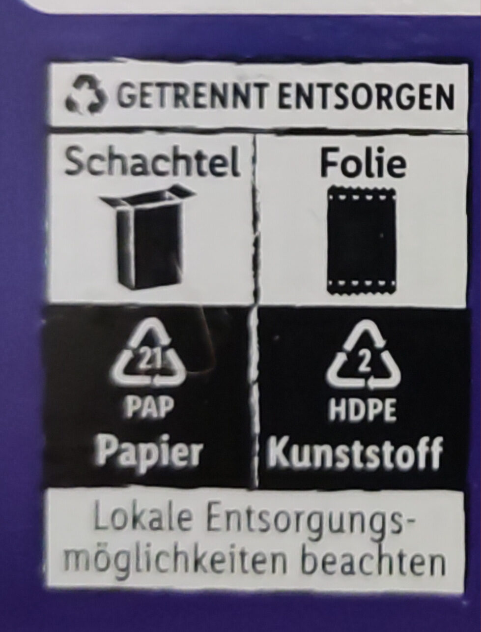 Knusper Klassik Hafer-Müsli - Wiederverwertungsanweisungen und/oder Verpackungsinformationen