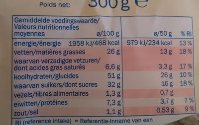Belgische Waffel - Nutrition facts - fr
