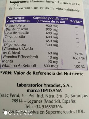 Drena-liquid - Informació nutricional - es