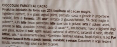 Cioccolini farciti al cacao - Ingredienti
