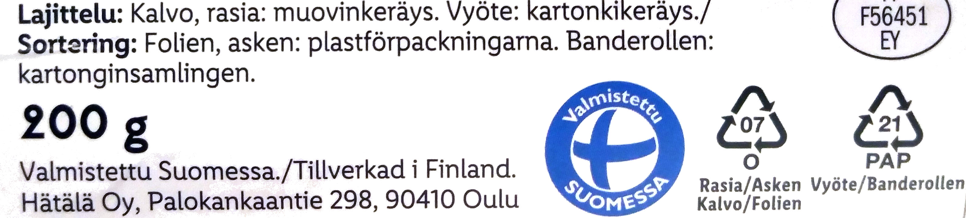 Silakkapihvi - Recycling instructions and/or packaging information - fi