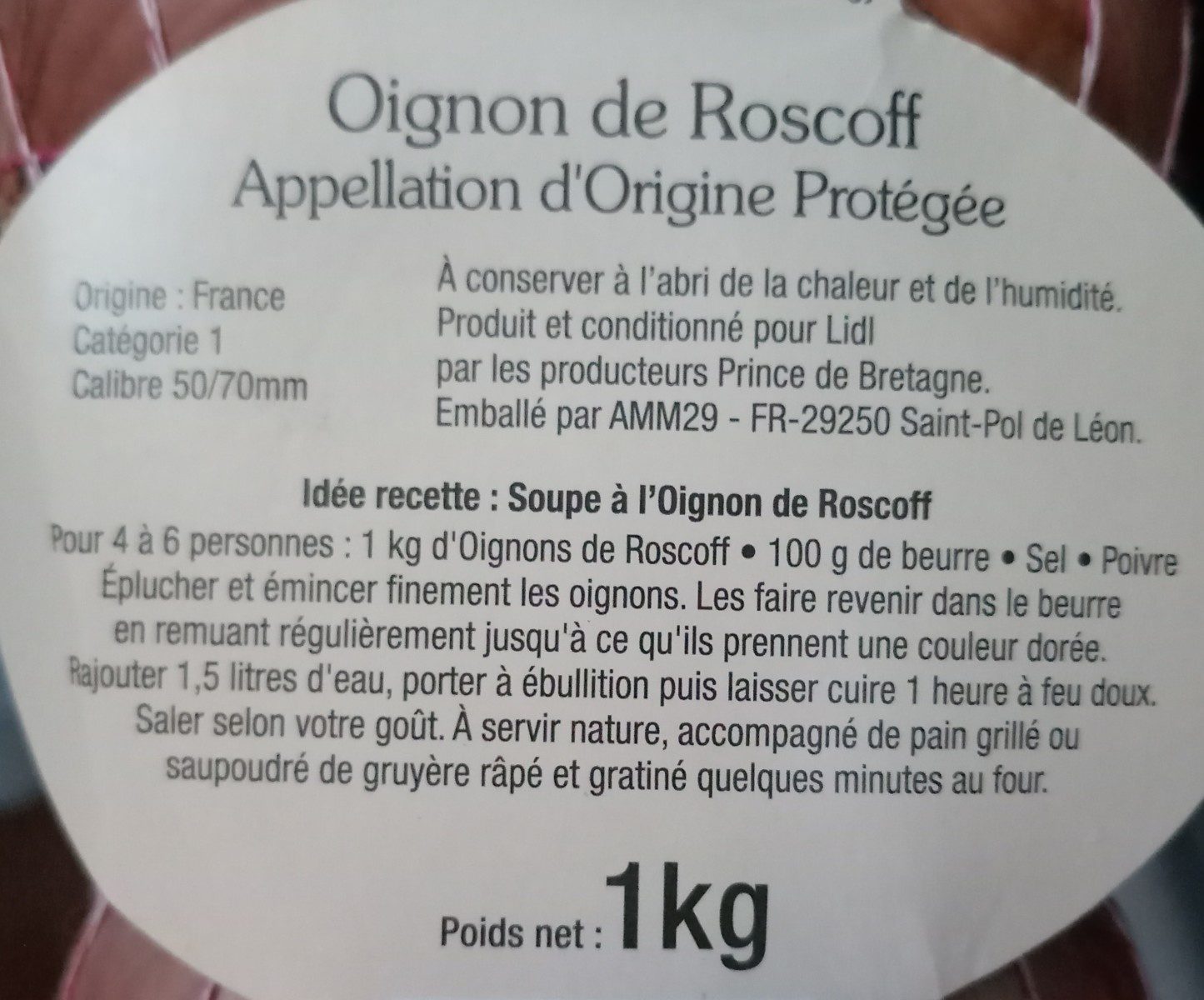 Oignon de roscoff - المكونات - fr