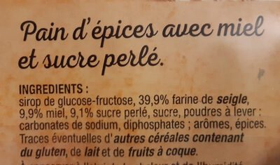 Pain d'Epices au miel au sucre perlé - Ingrediënten - fr