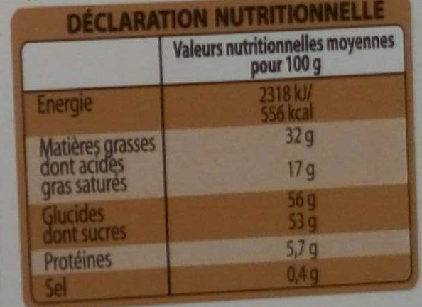 Mendiants chocolat noir - Nutrition facts - fr
