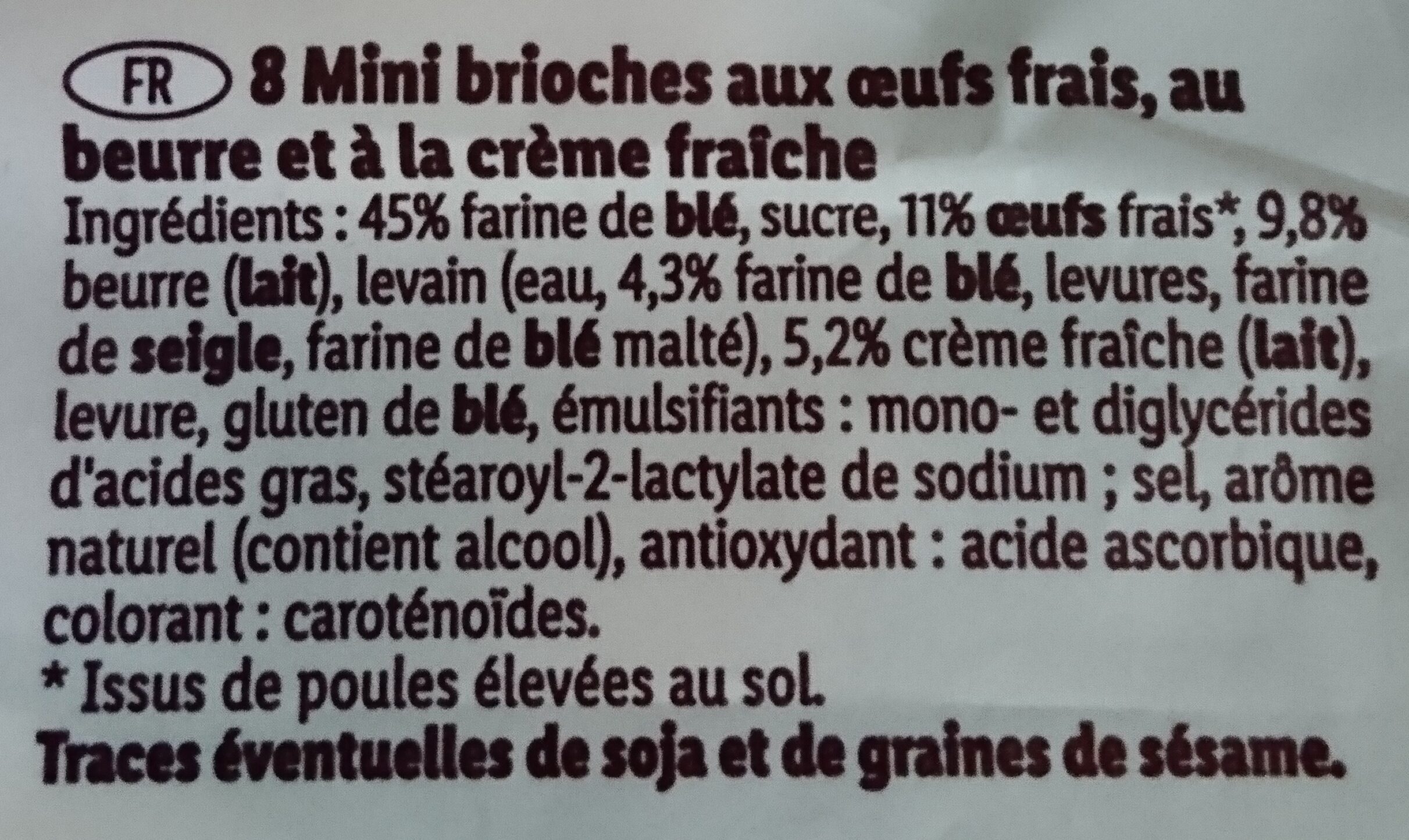 Mini Gâches - Ingredients - fr