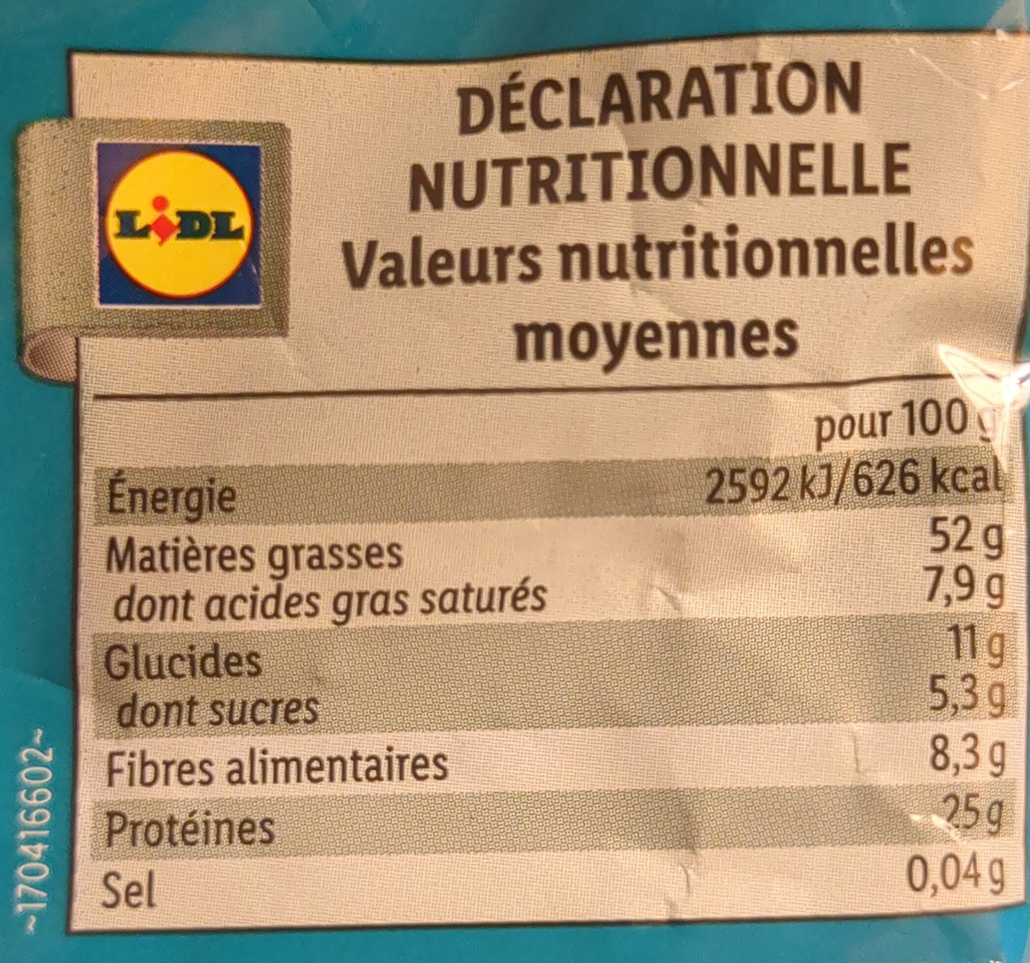 Cacahuètes grillées non salées - Nutrition facts - fr
