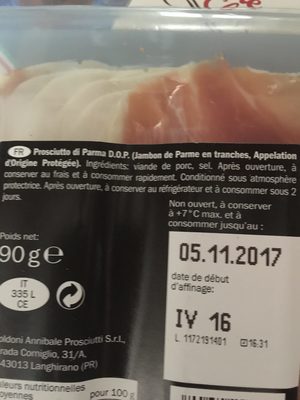 Prosciutto di Parma DOP - Ingredienti - fr