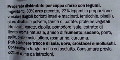 Zuppa d'orzo e legumi - Ingredients - it
