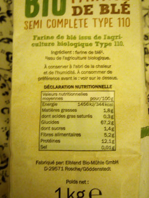 farine bio - Ingredients - fr