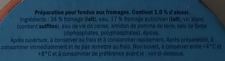 Fondue aux fromages - Ingredients - fr
