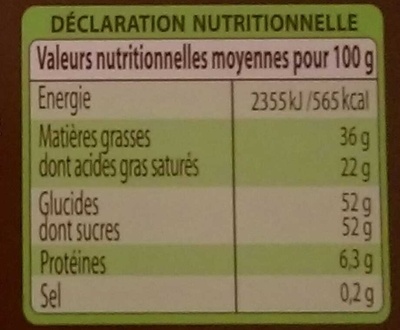 Oeuf Gourmand lait & éclats de citron - Nutrition facts - fr