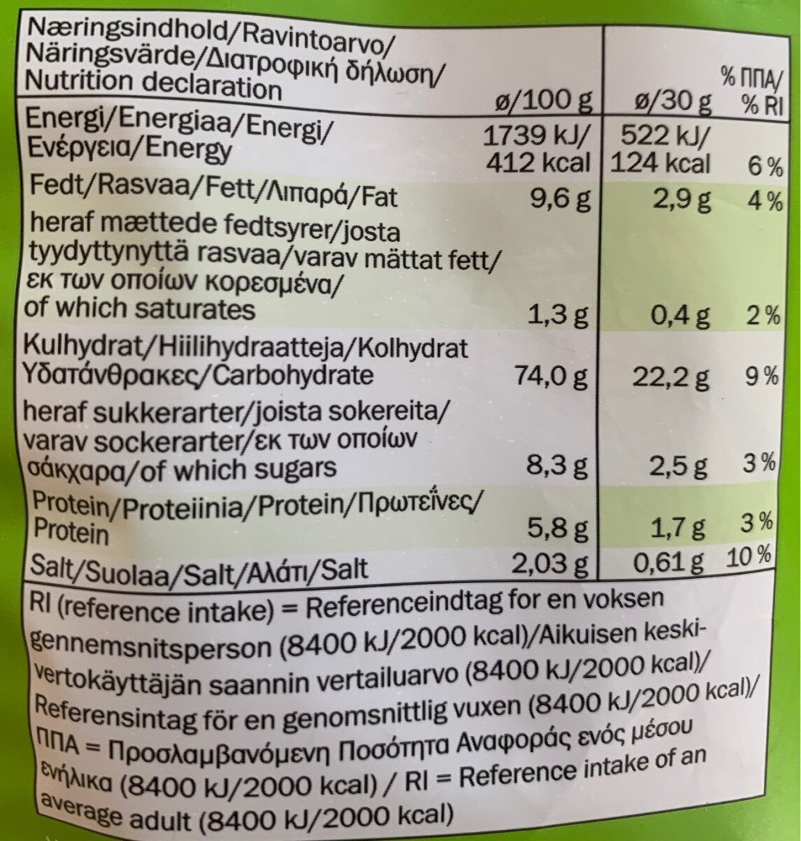 Baked Chips - Nutrition facts - de
