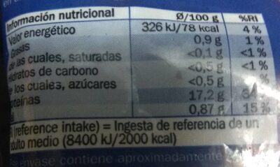 Rodajas de rejo cicidas - Informació nutricional - es